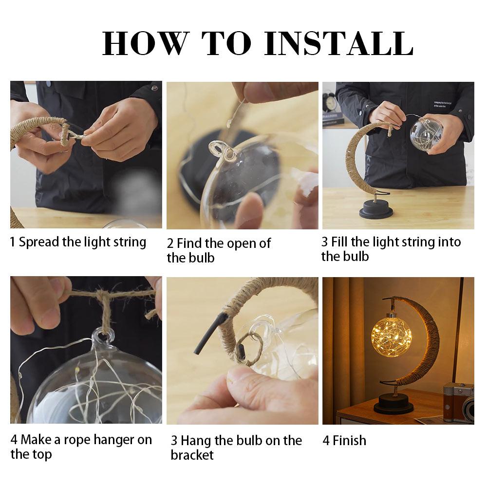 Led Night Lamp Moden Style Moon and Star Night Light