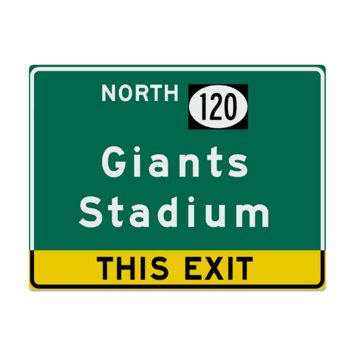 Retro Giants Stadium Highway Metal Sign