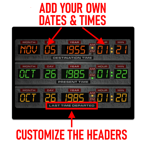 Custom Back to the Future Time Circuit Metal Sign