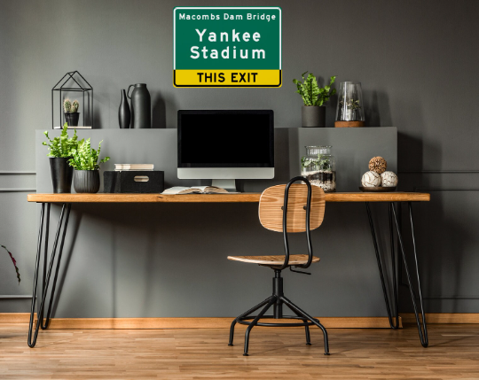 Yankee Stadium Highway Metal Sign