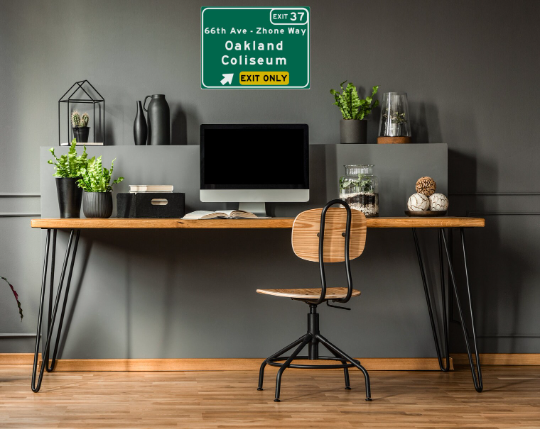 Retro Oakland Coliseum Highway Metal Sign