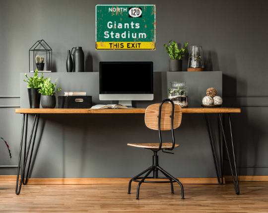 Retro Giants Stadium Highway Metal Sign