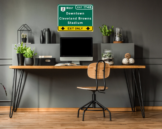 Cleveland Browns Stadium Highway Metal Sign