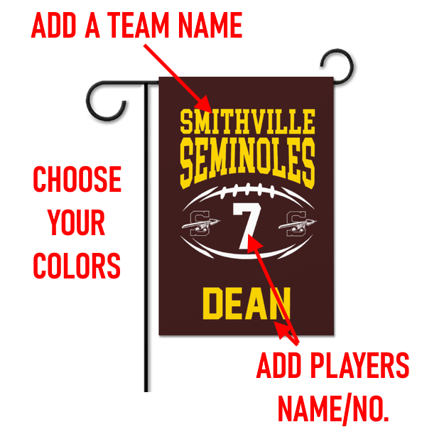 Custom School Football Player Garden Flag