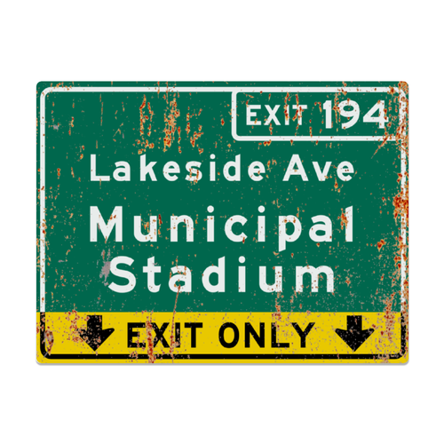 Retro Municipal Stadium Replica Metal Highway Sign