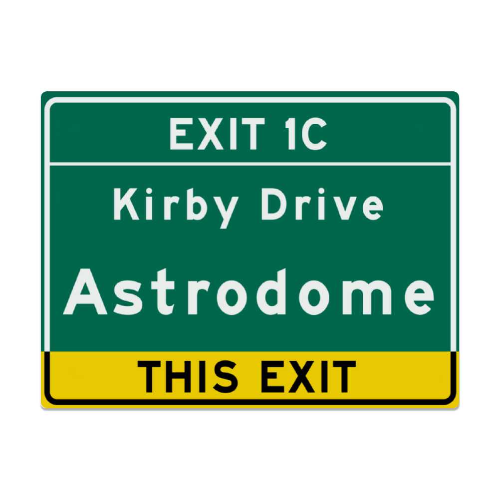 Retro Houston Astrodome Highway Metal Sign