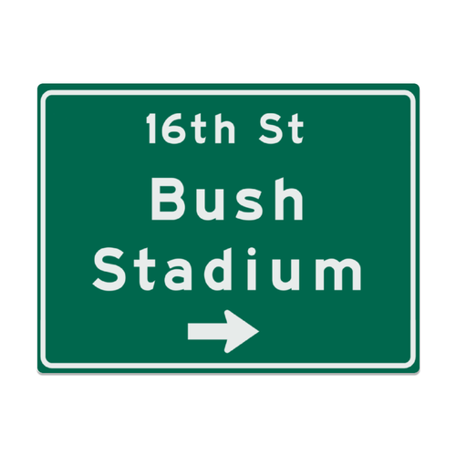 Retro Bush Stadium Highway Metal Sign
