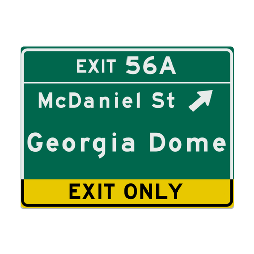 Retro Georgia Dome Highway Metal Sign