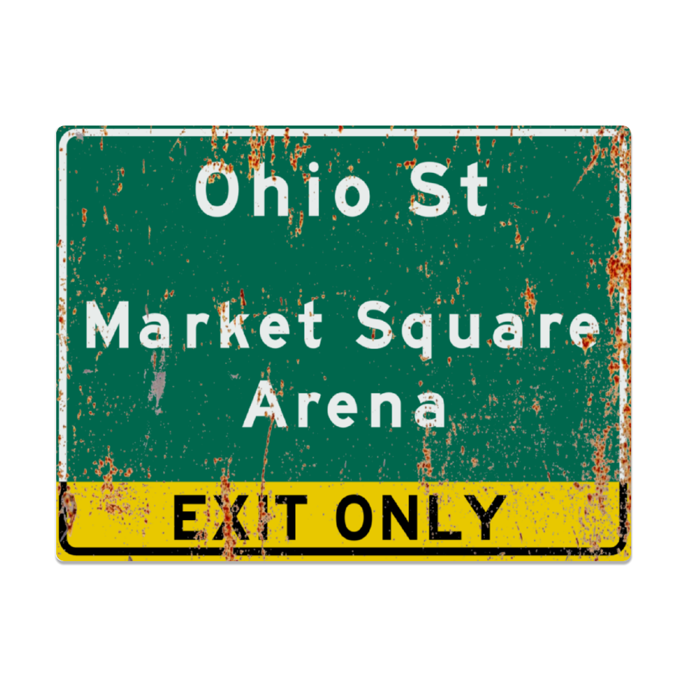 Retro Market Square Arena Indianapolis Highway Aluminum Sign