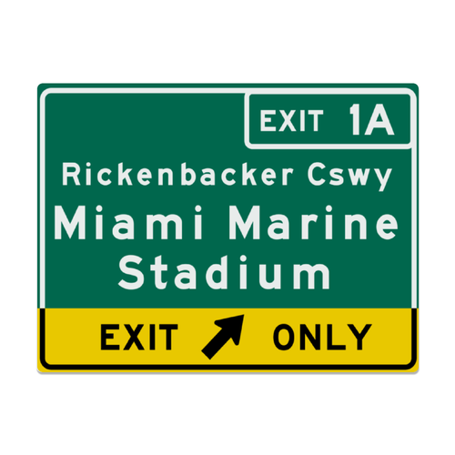 Retro Miami Marine Stadium Highway Metal Sign