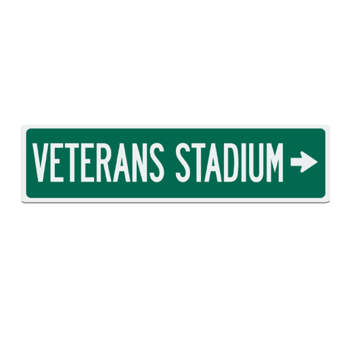 Replica Veterans Stadium Road Sign