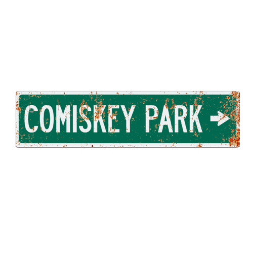 Retro Comiskey Park Metal Road Sign