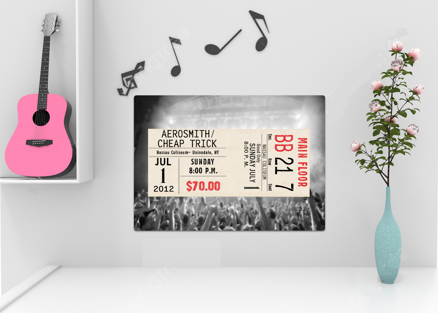 Custom Concert Ticket Metal Sign