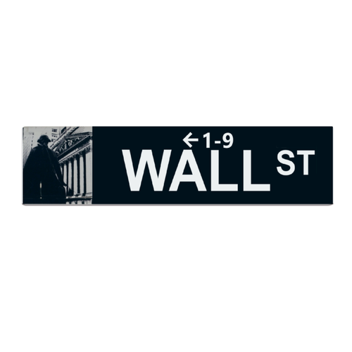 Replica Wall Street Metal Road Sign