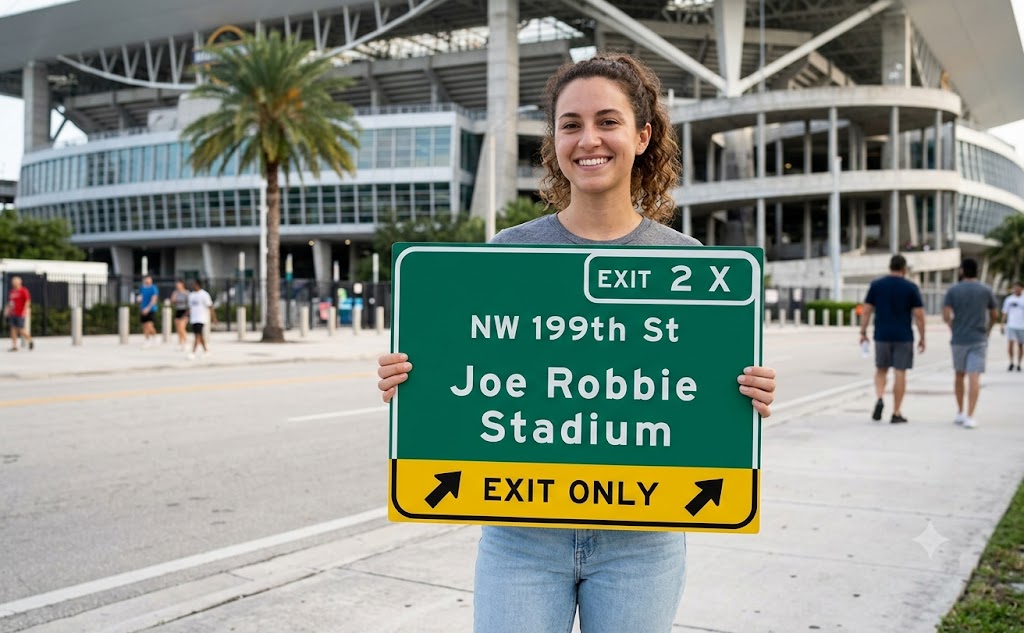 Replica Joe Robbie Stadium Aluminum Highway Signs