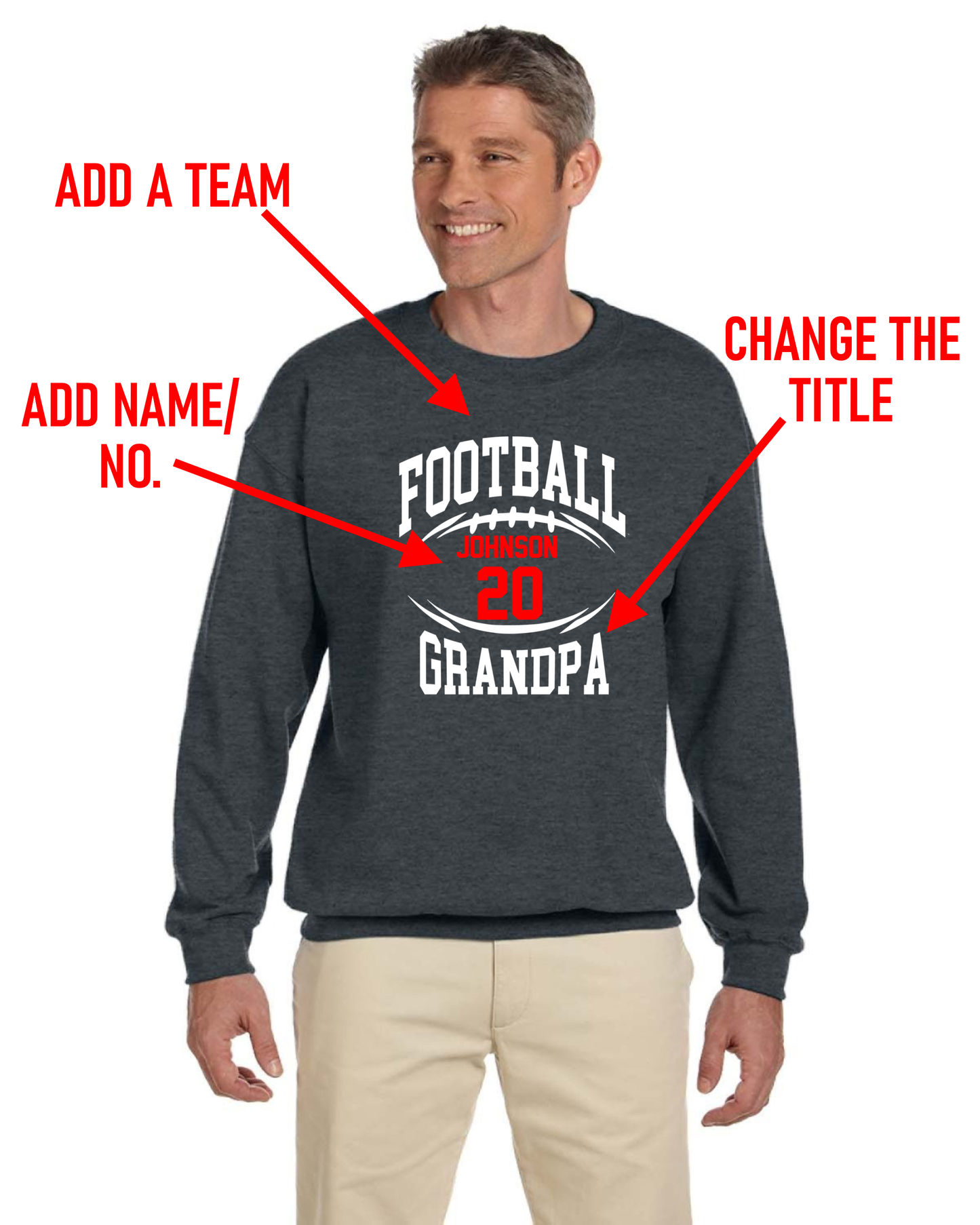 Custom Football Grandpa Unisex Sweatshirt