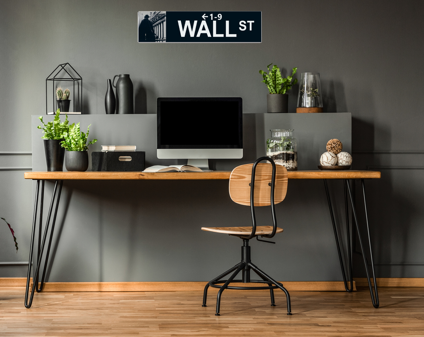 Replica Wall Street Metal Road Sign