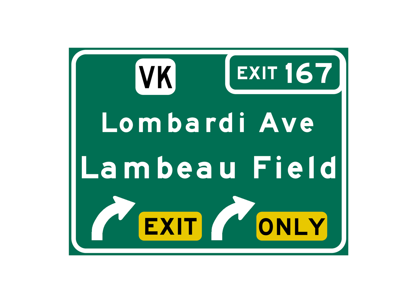 Replica Lambeau Field Aluminum HIghway Sign