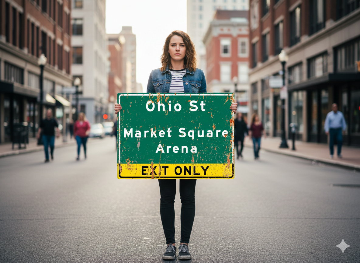 Retro Market Square Arena Indianapolis Highway Aluminum Sign