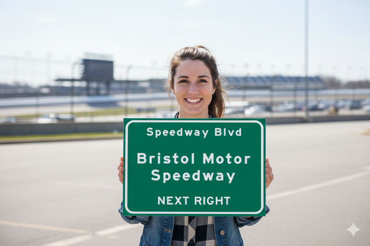 Bristol Motor Speedway Tennessee Highway Aluminum Sign