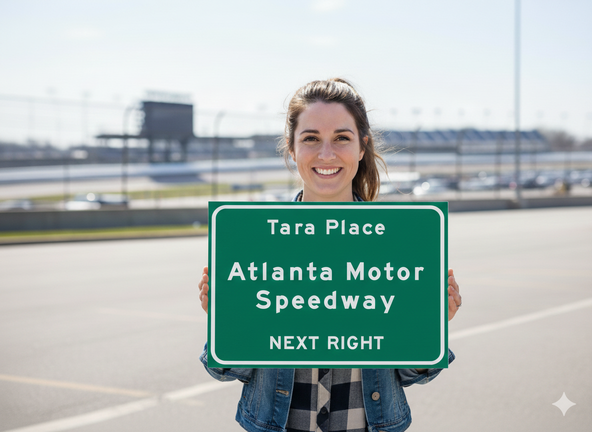 Atlanta Motor Speedway Replica Highway Aluminum Sign