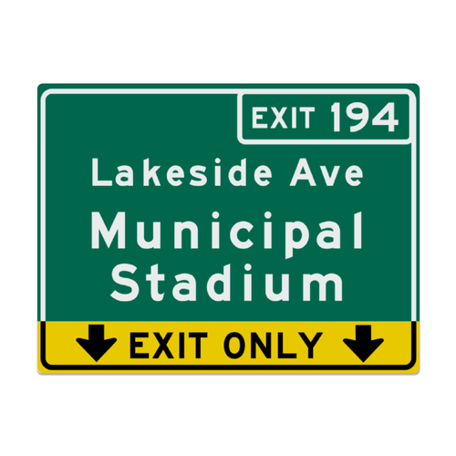 Retro Municipal Stadium Replica Metal Highway Sign
