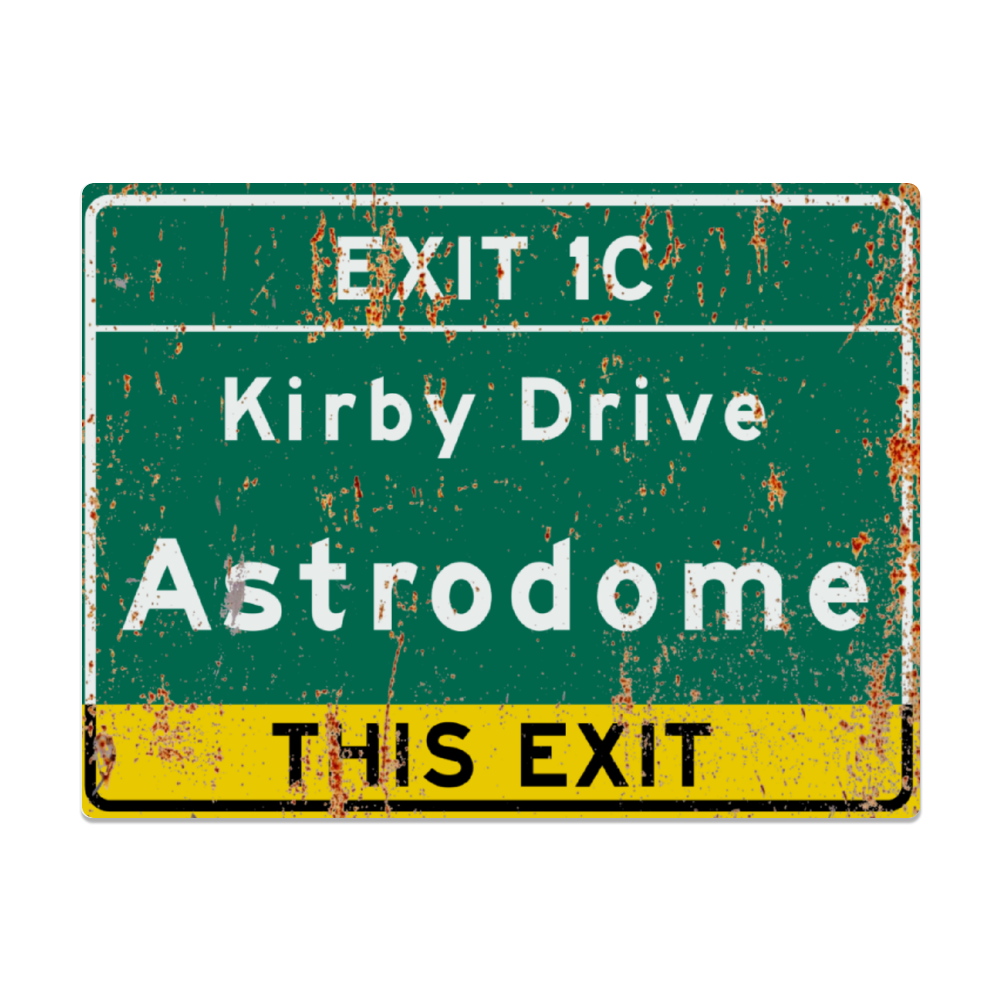 Retro Houston Astrodome Highway Metal Sign