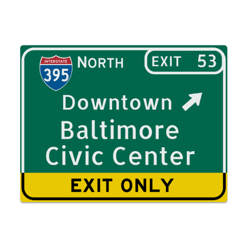 Baltimore Civic Center Replica Highway Sign