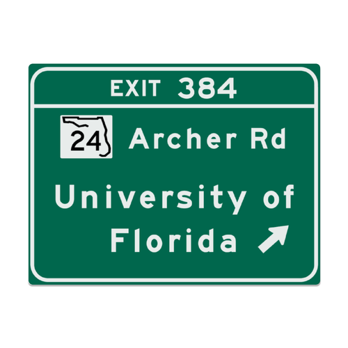 University of Florida Replica Metal Highway Sign