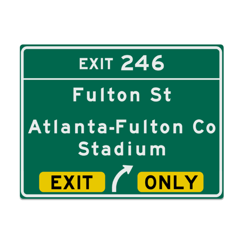 Retro Atlanta-Fulton Co. Stadium Highway Metal Sign