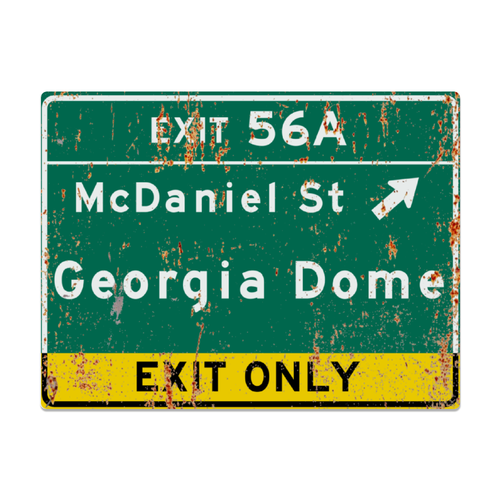 Retro Georgia Dome Highway Metal Sign