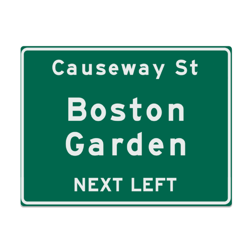 Retro Boston Garden Highway Metal Sign