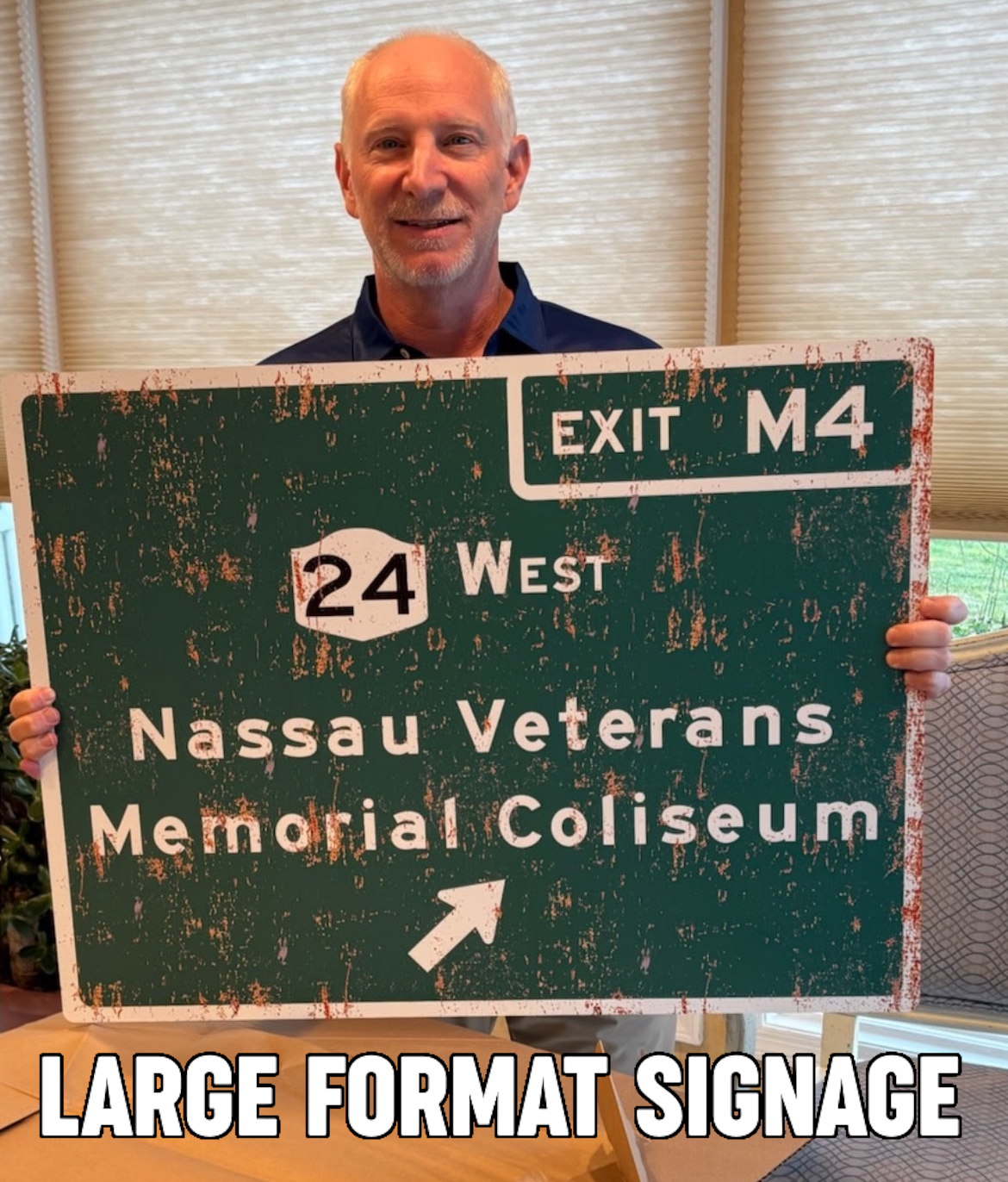 Nassau Veterans Memorial Coliseum Replica Highway Sign