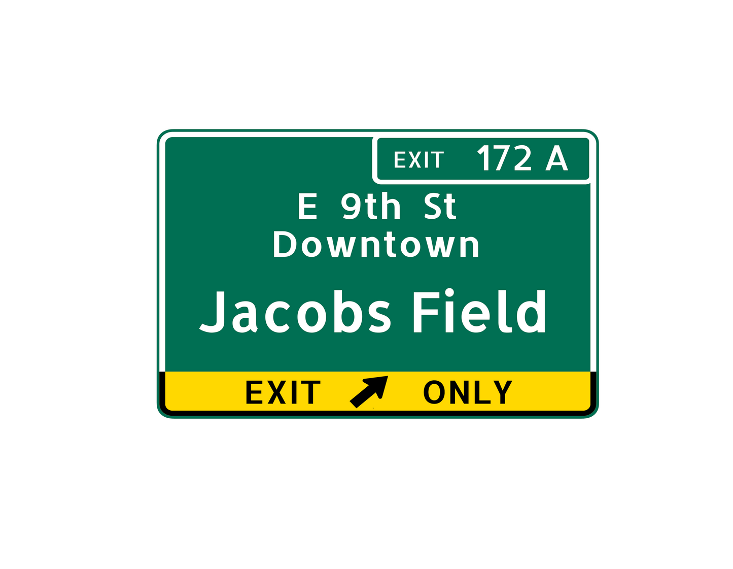 Retro Jacob's Field Metal Highway Sign