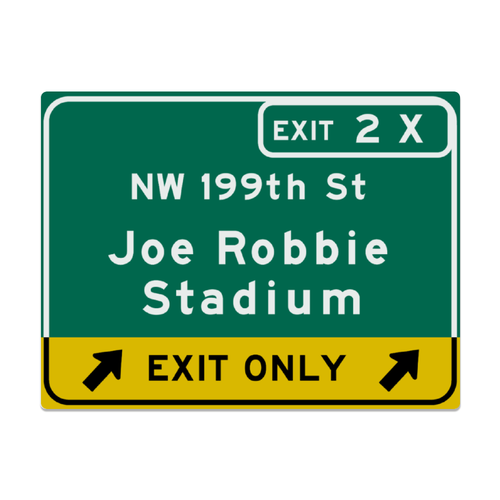 Replica Joe Robbie Stadium Aluminum Highway Signs