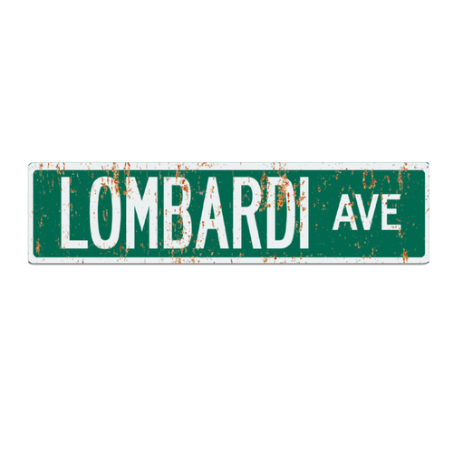 Replica Lombardi Avenue Road Sign