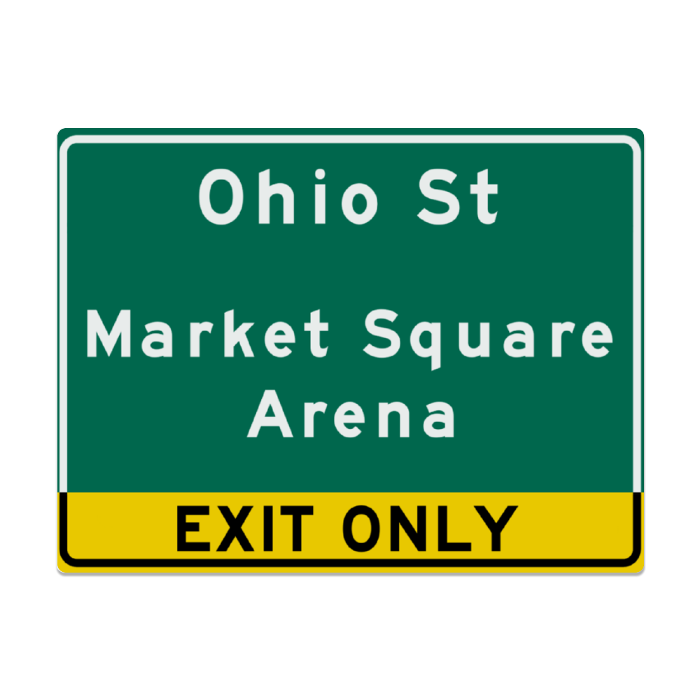 Retro Market Square Arena Indianapolis Highway Aluminum Sign