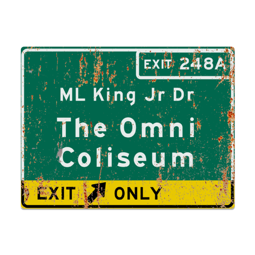 Replica Omni Coliseum Metal Highway Sign