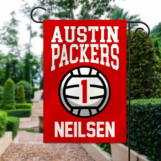 Custom School Volleyball Player Garden Flag