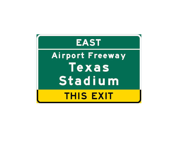 Replica Texas Stadium Metal Highway Sign