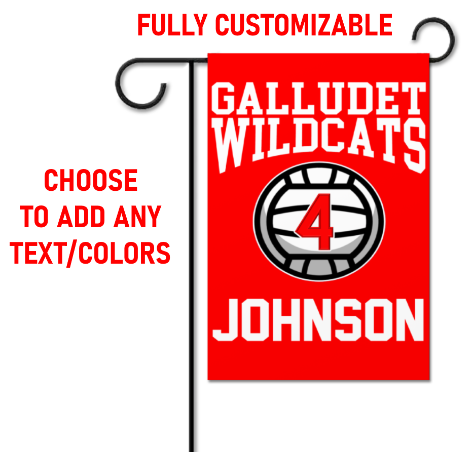 Custom School Volleyball Player Garden Flag