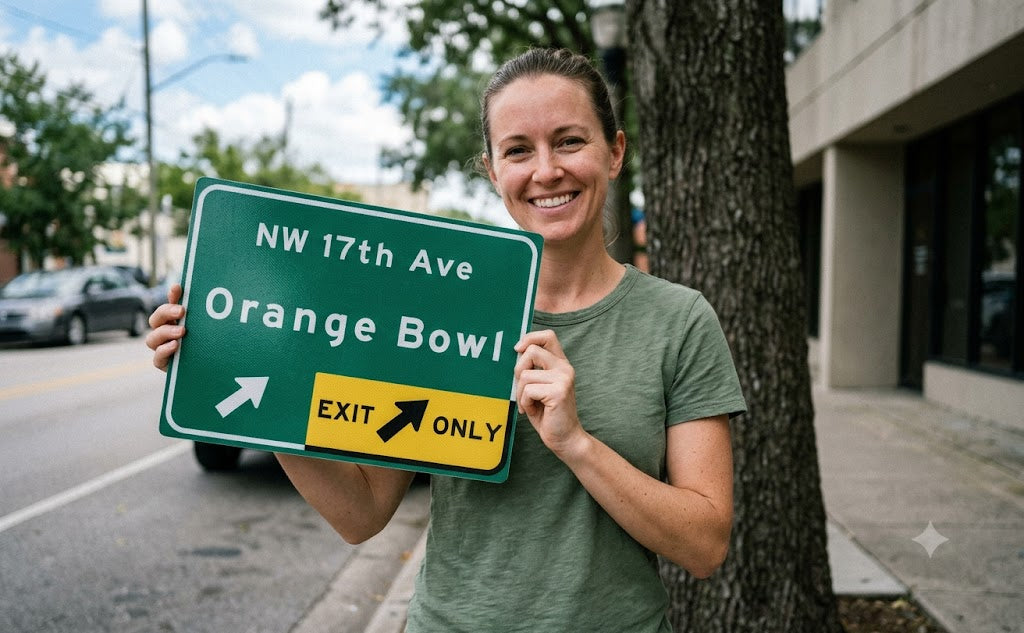 Replica Orange Bowl Highway Metal Sign