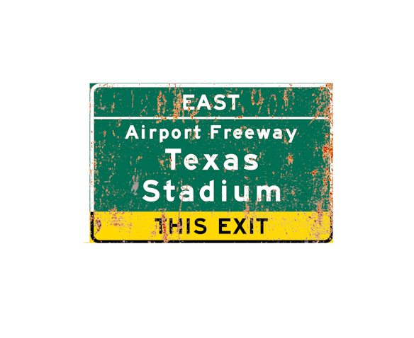 Replica Texas Stadium Metal Highway Sign